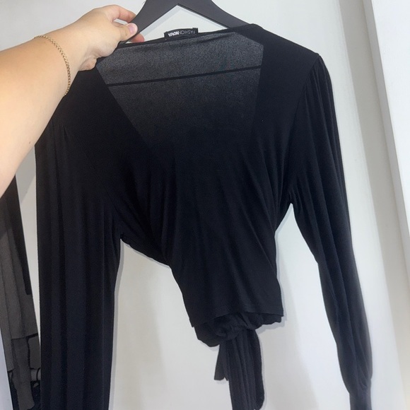 Fashion Nova Elegant Black Wrap Top - Picture 5 of 5